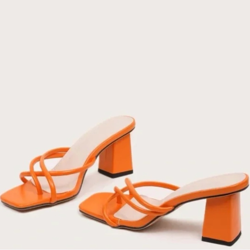 Orange Kitten Heels